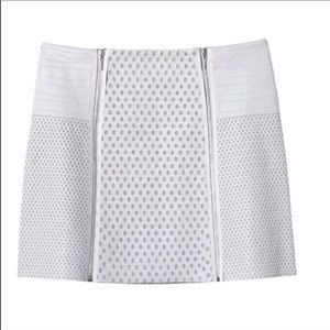 Rebecca Taylor Gray Perforated Leather mini skirt